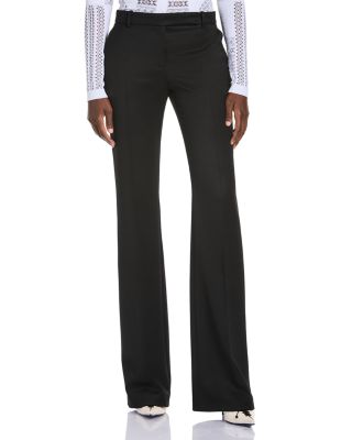 Wool Barathea Bootcut Leg Pants 