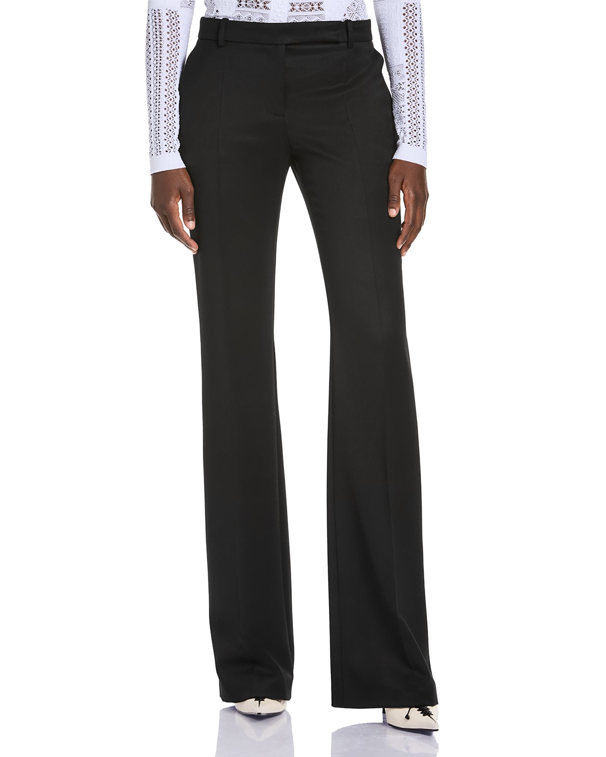 Wool Barathea Bootcut Leg Pants