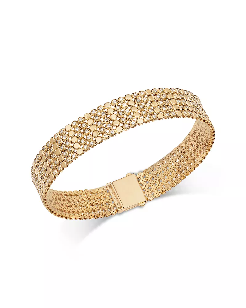 Bloomingdale's Fine Collection Diamond Mesh Bracelet in 14K Yellow Gold, 2.0 tcw