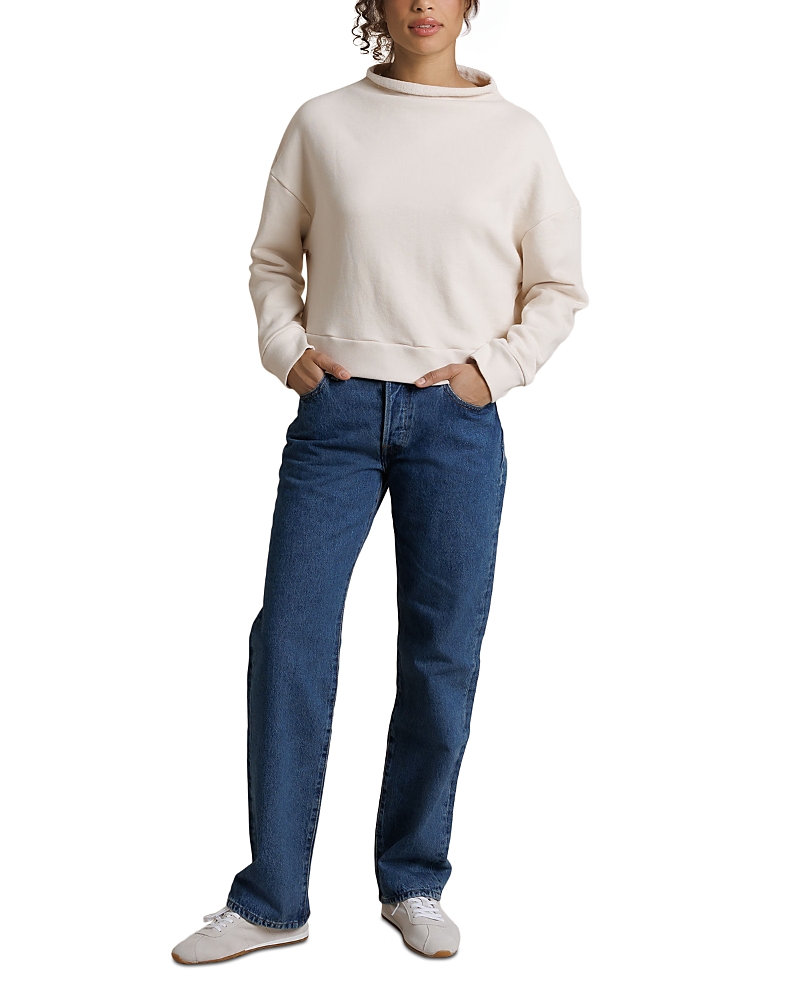 Perfectwhitetee Arden French Terry Mock Neck Sweatshirt