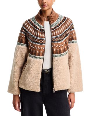 Mixed Media Fair Isle Sweater Jacket 