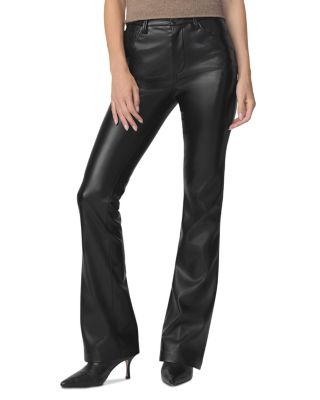 The Faux Leather Hi Honey Bootcut Jeans in Dark Chocolate