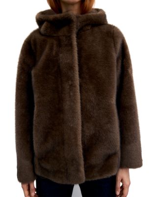 Agate Hooded Faux Fur Coat