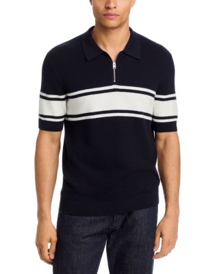 Sholton Quarter Zip Stripe Polo Shirt