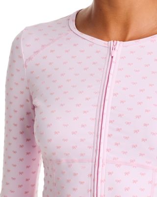 Zenelle Bow Print Zip Front Jacket - thumbnail 4