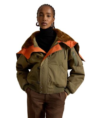 Shearling Hood Flight Jacket