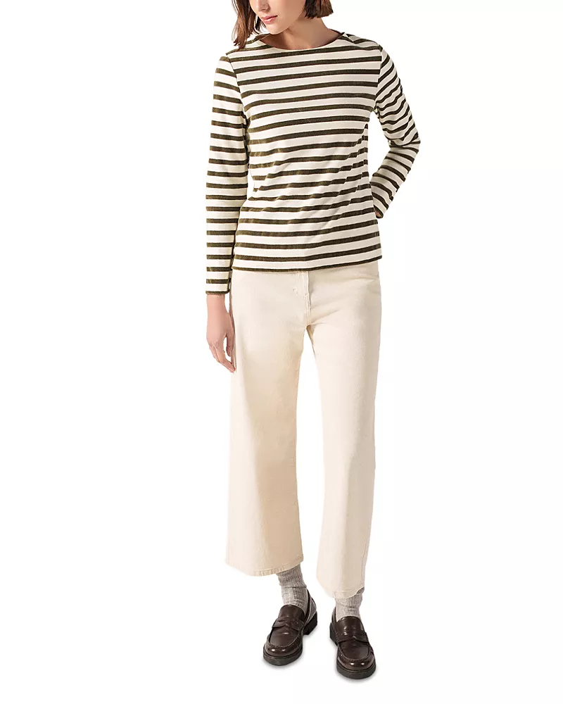 Saint James Merivelours Breton Velvet Stripe Top