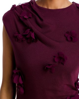 Floral Appliqu&eacute; Mesh Overlay Dress - Exclusive - thumbnail 3