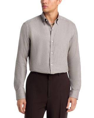 Cotton & Wool Classic Fit Button Down Shirt - Exclusive