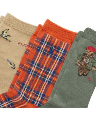 Outdoors Boys' Bear Socks, 3 Pack - Little Kid, Big Kid