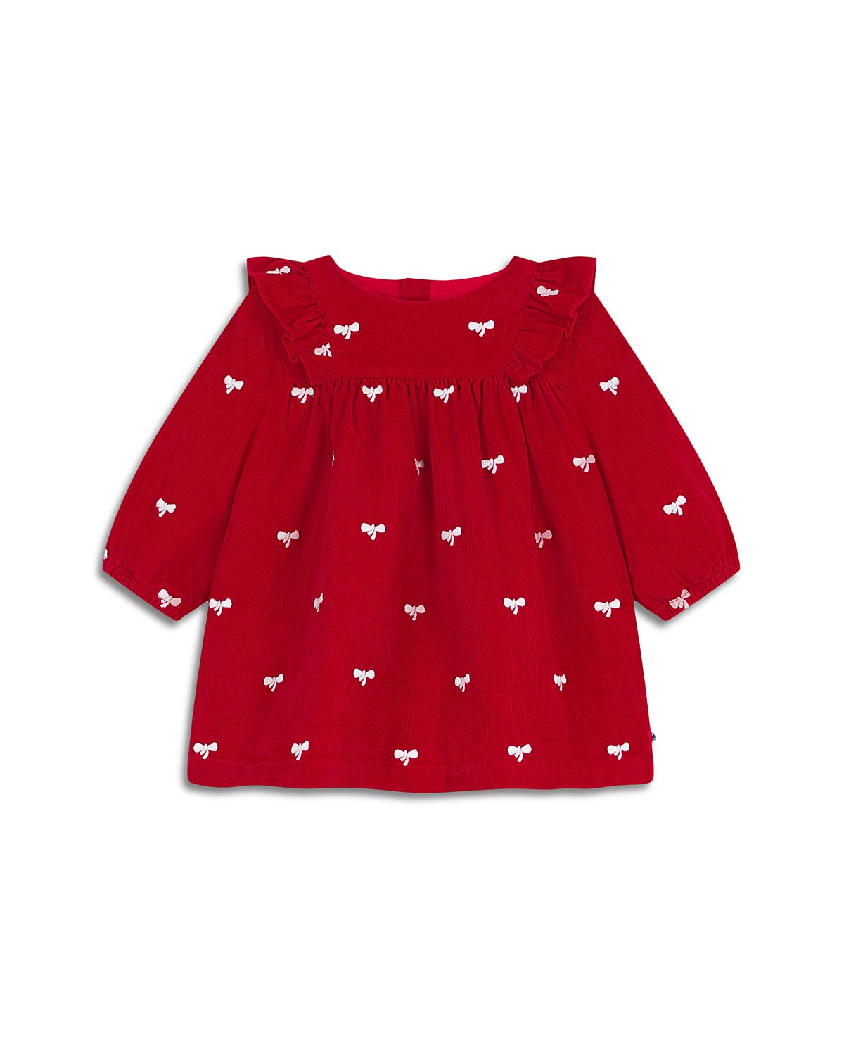 Petit Bateau Girls' Corduroy Ruffled Dress - Baby