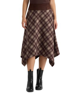 Plaid Midi Handkerchief Skirt