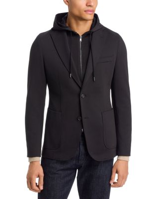Hanry Slim Fit Sport Coat & Removable Drawstring Bib Hoodie