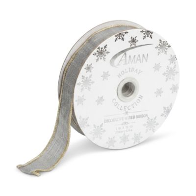 NYC Ballet 1" Dupion Silver & Gold Ribbon