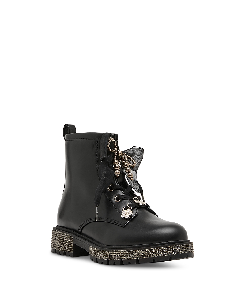 Steve Madden Girls' Luxelle Embellished Lace Up Boots Toddler, Little Kid, Big Kid