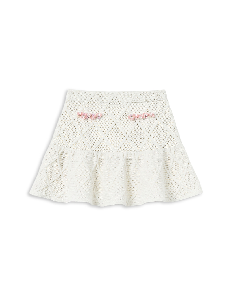 Self-Portrait Girls' Diamond Knit Skirt - Little Kid, Big Kid