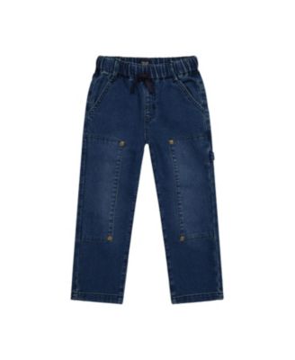 Boys' French Terry Cargo Pocket Drawstring Denim Pants - Little Kid, Big Kid