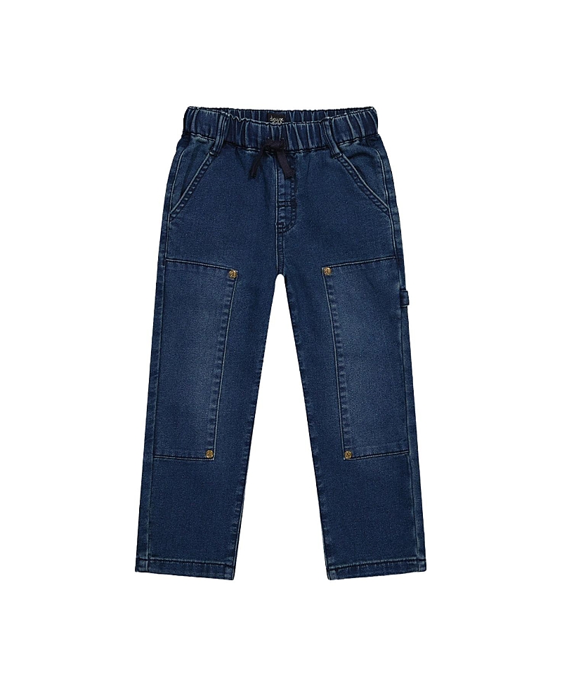 Deux par Deux Boys' French Terry Cargo Pocket Drawstring Denim Pants - Little Kid, Big Kid