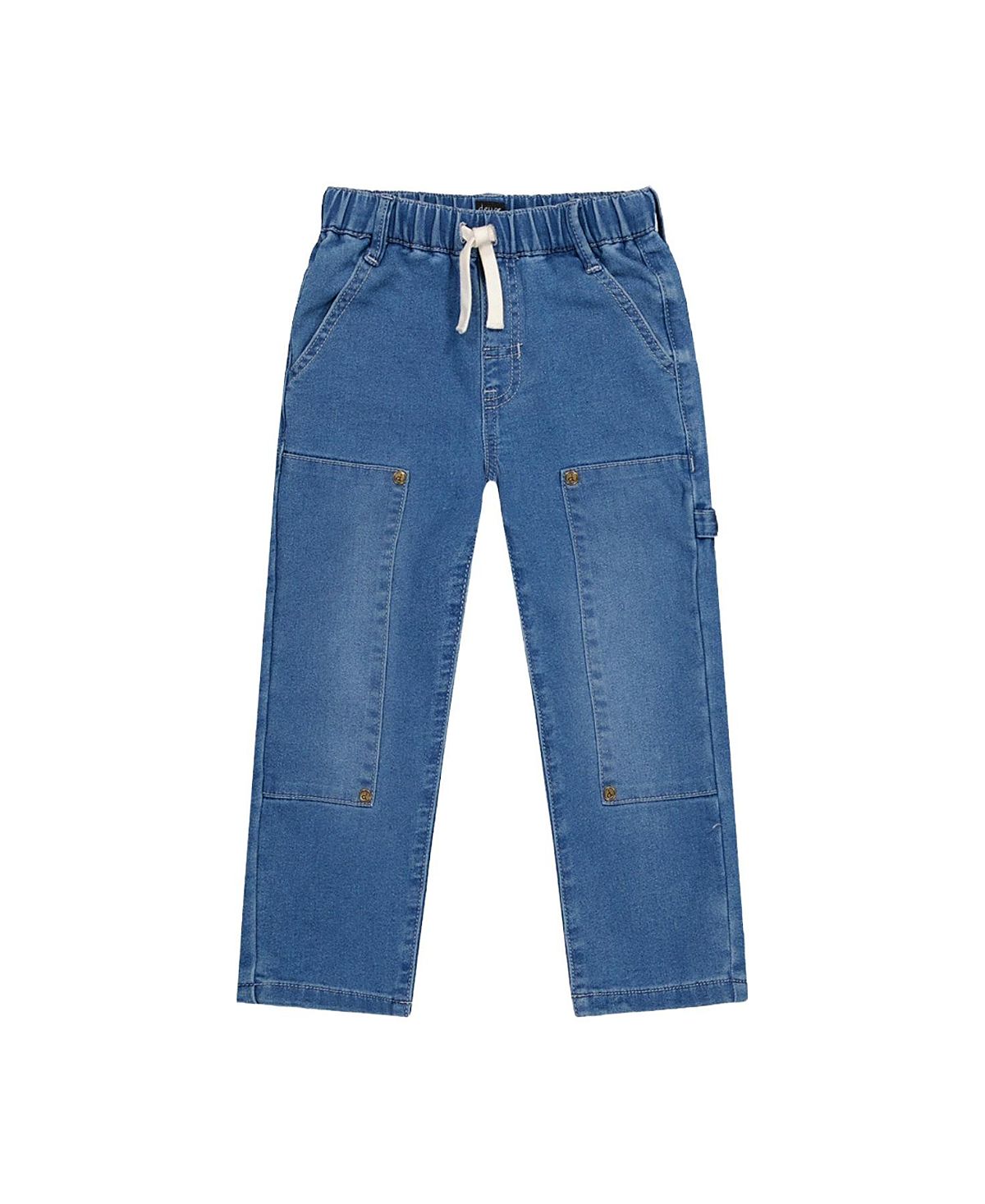 Deux par Deux Boys' French Terry Cargo Pocket Drawstring Denim Pants - Little Kid, Big Kid