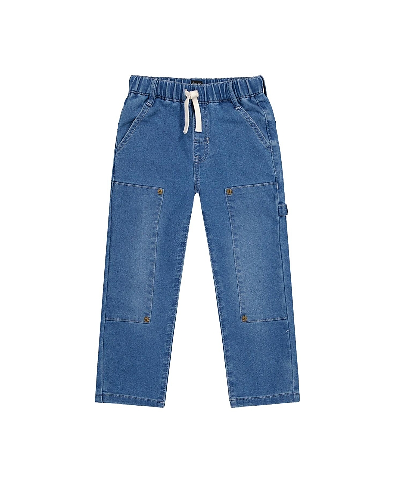 Deux par Deux Boys' French Terry Cargo Pocket Drawstring Denim Pants - Little Kid, Big Kid