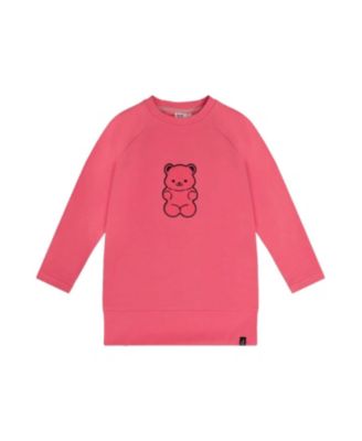  Girls' Gummy Bear Long Raglan Sleeves Relaxed Brushed Tunic Top - Big Kid
