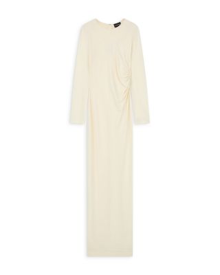 Long Sleeve Ruched Column Dress