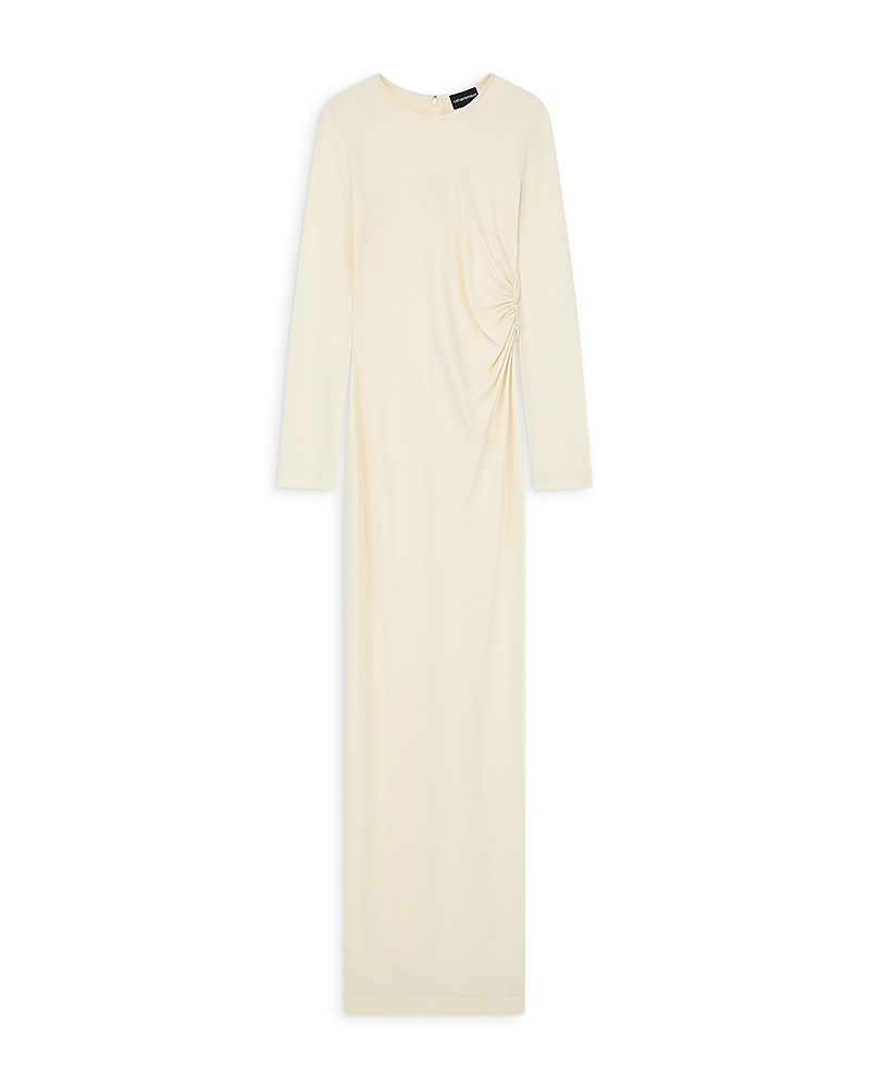 Emporio Armani Long Sleeve Ruched Column Dress