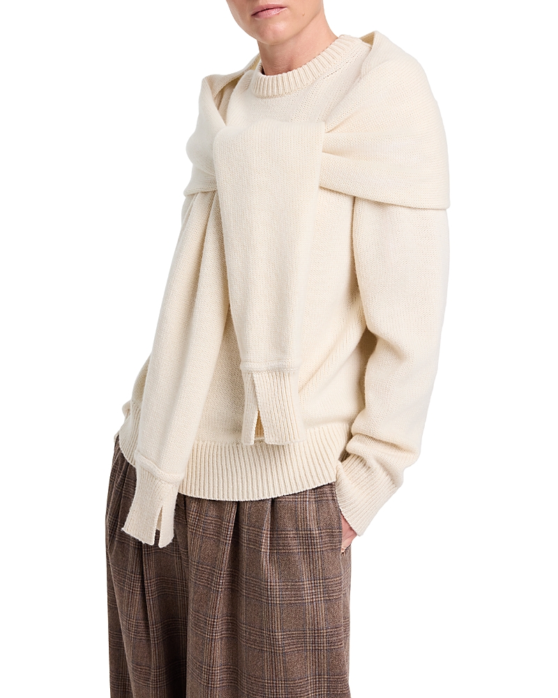 Twp Cashmere Shrug Overlay Crewneck Sweater