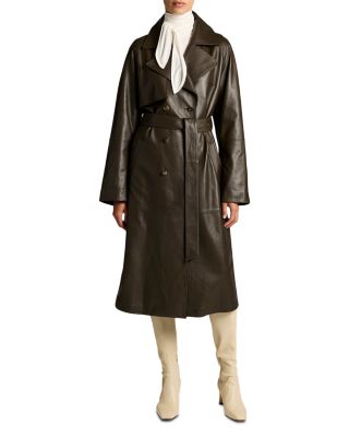 Belted Leather Trench Coat