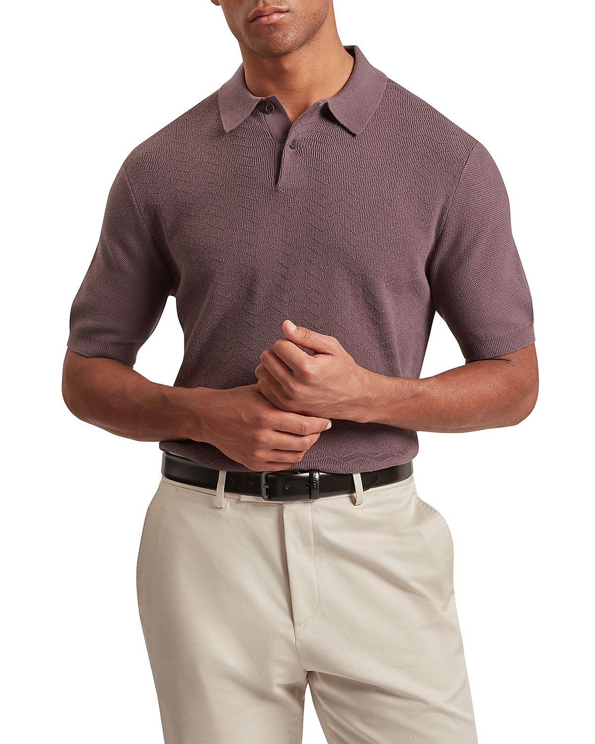 Ted Baker Hamels Short Sleeve Mixed Stitch Polo