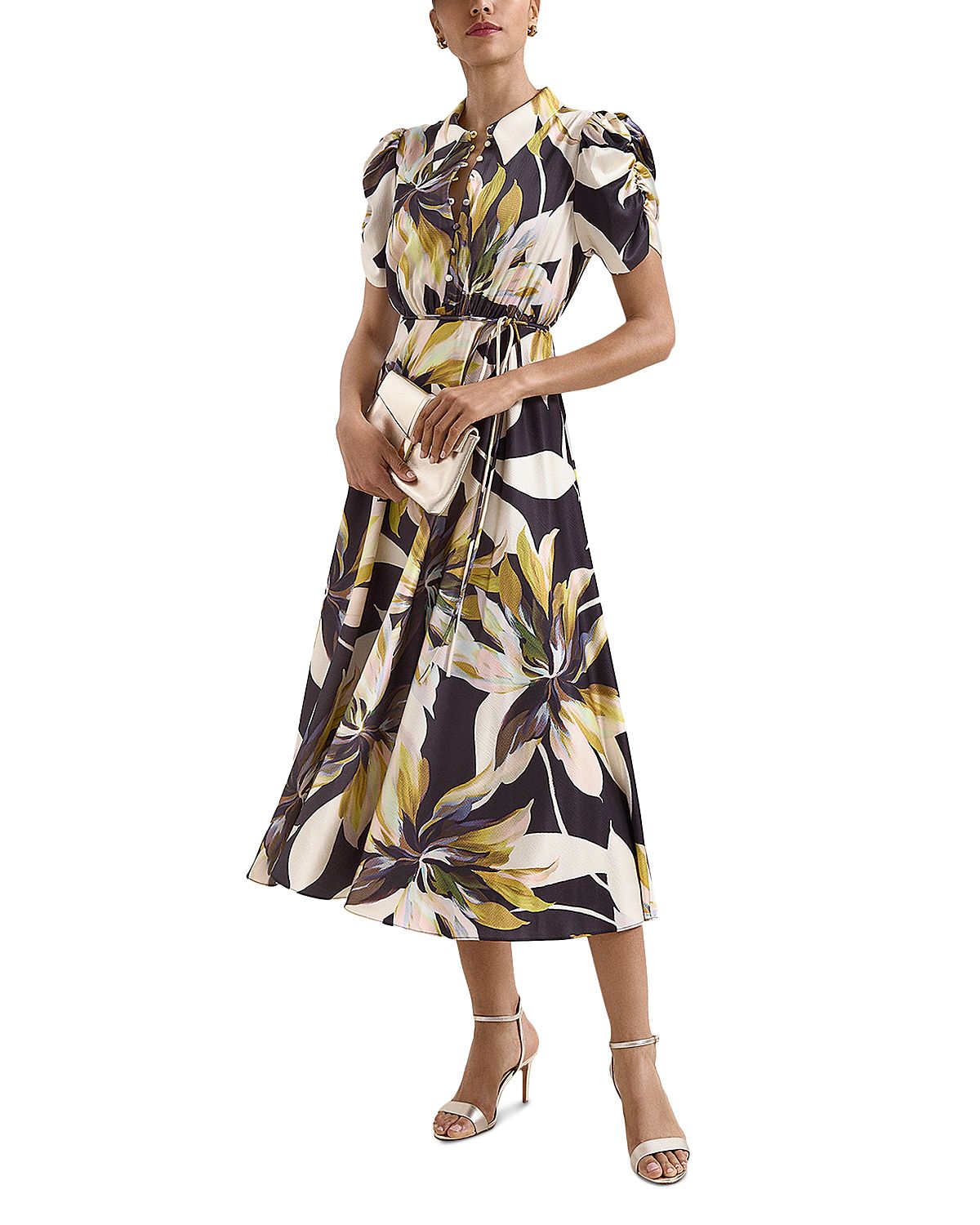 Phase Eight Bella Puffed Sleeve Midi Dress