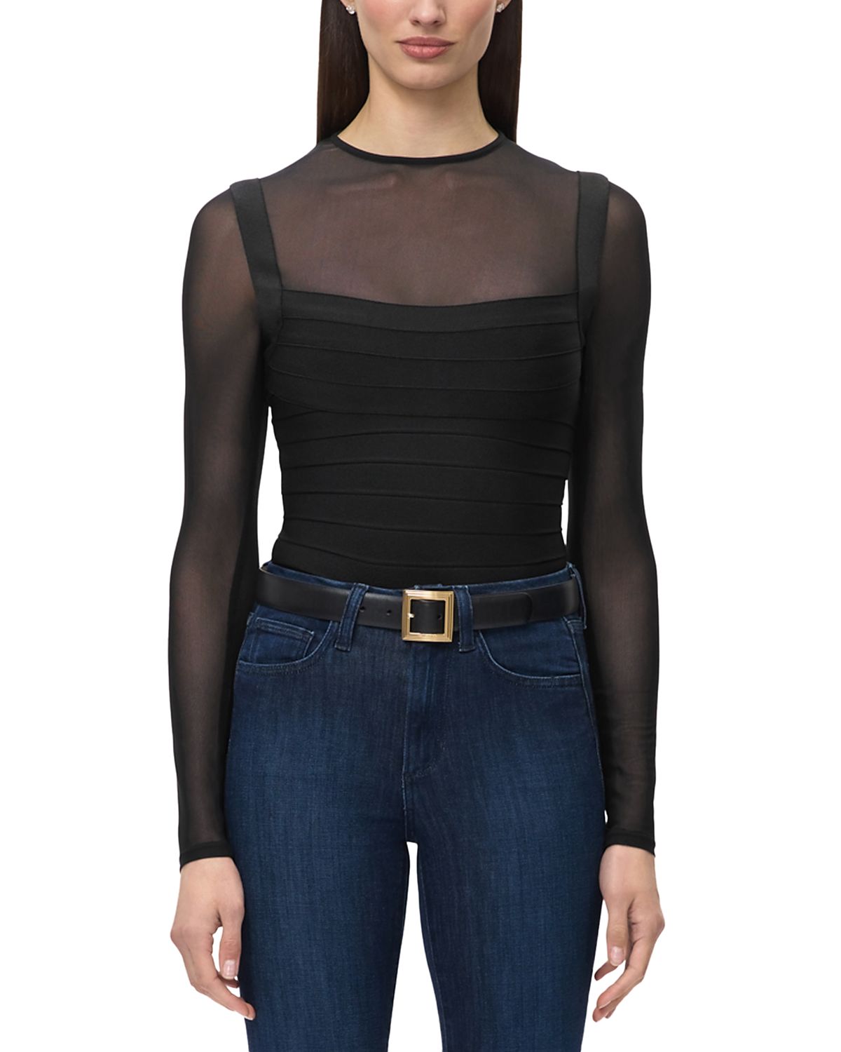 Herve Leger The Sabrina Illusion Mesh Top