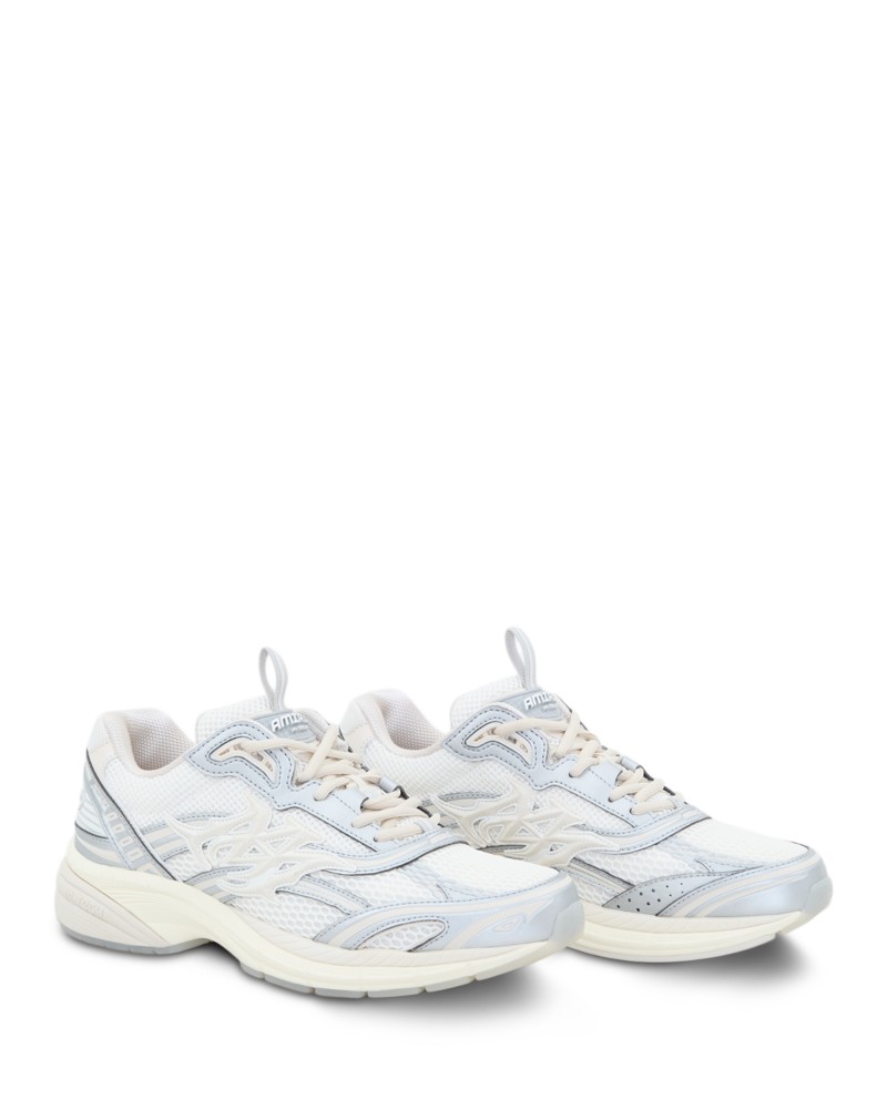 Amiri Men's M-Tech Metallic Sneakers in White Silver