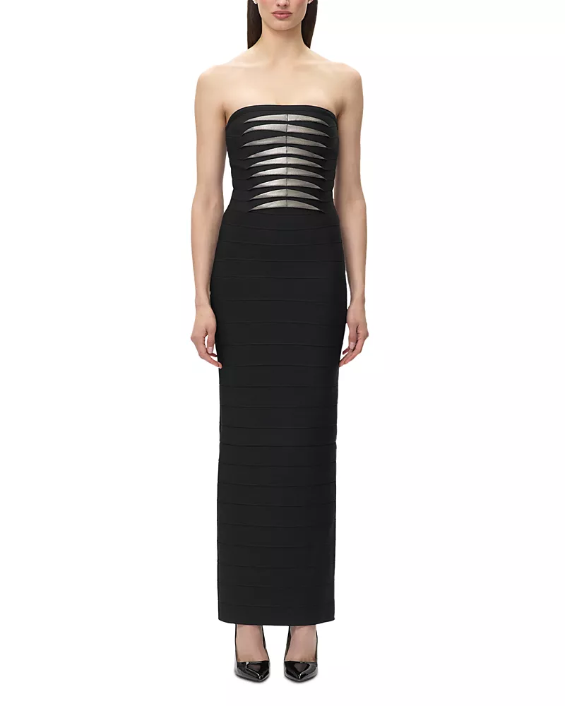 Herve Leger The Metallic Keyla Strapless Gown