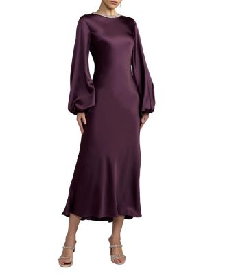  Long Sleeve High Neck Crystal Detail Dress