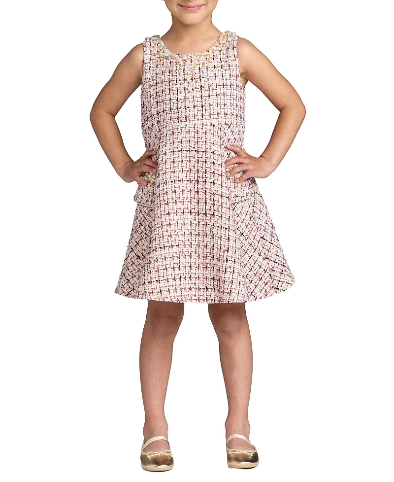 Mac Duggal Girls' Beaded Boucle Mini Dress - Little Kid, Big Kid