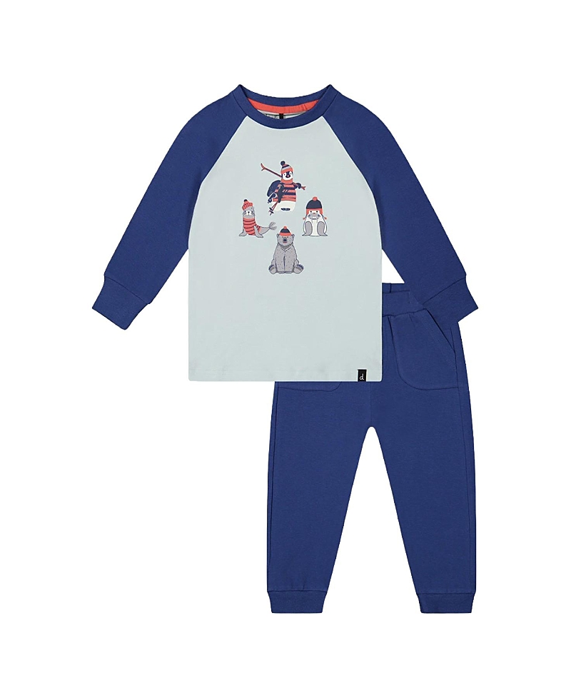 Deux par Deux Boys' Organic Cotton Ski Graphic T-Shirt & Fleece Pant Set - Baby