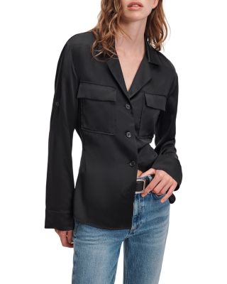 Sonny Silk Notch Collar Blouse