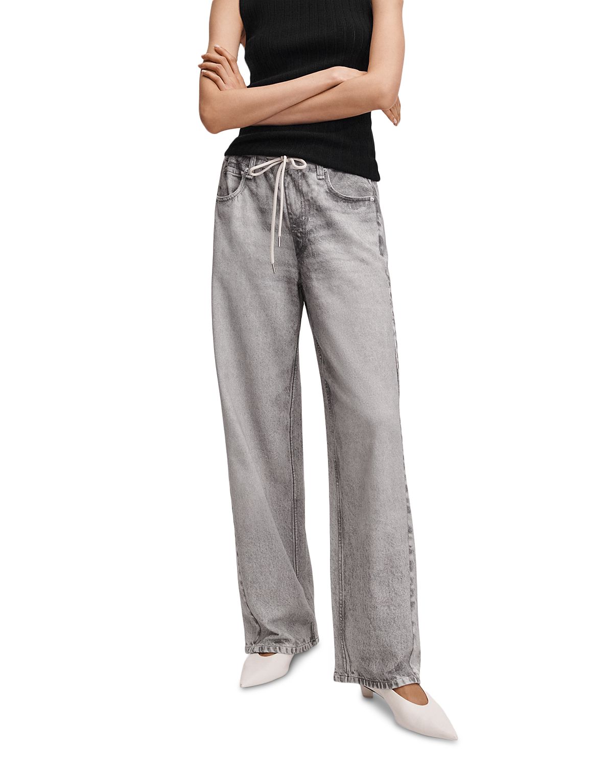 rag & bone Miramar High Rise Wide Leg Drawstring Terry Sweatpant Jeans