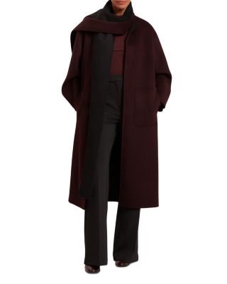 Rambua Reversible Wool Coat With Removable Scarf
