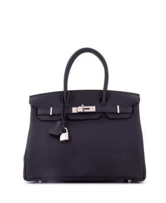Birkin 30 Handbag Black Togo with Palladium Hardware