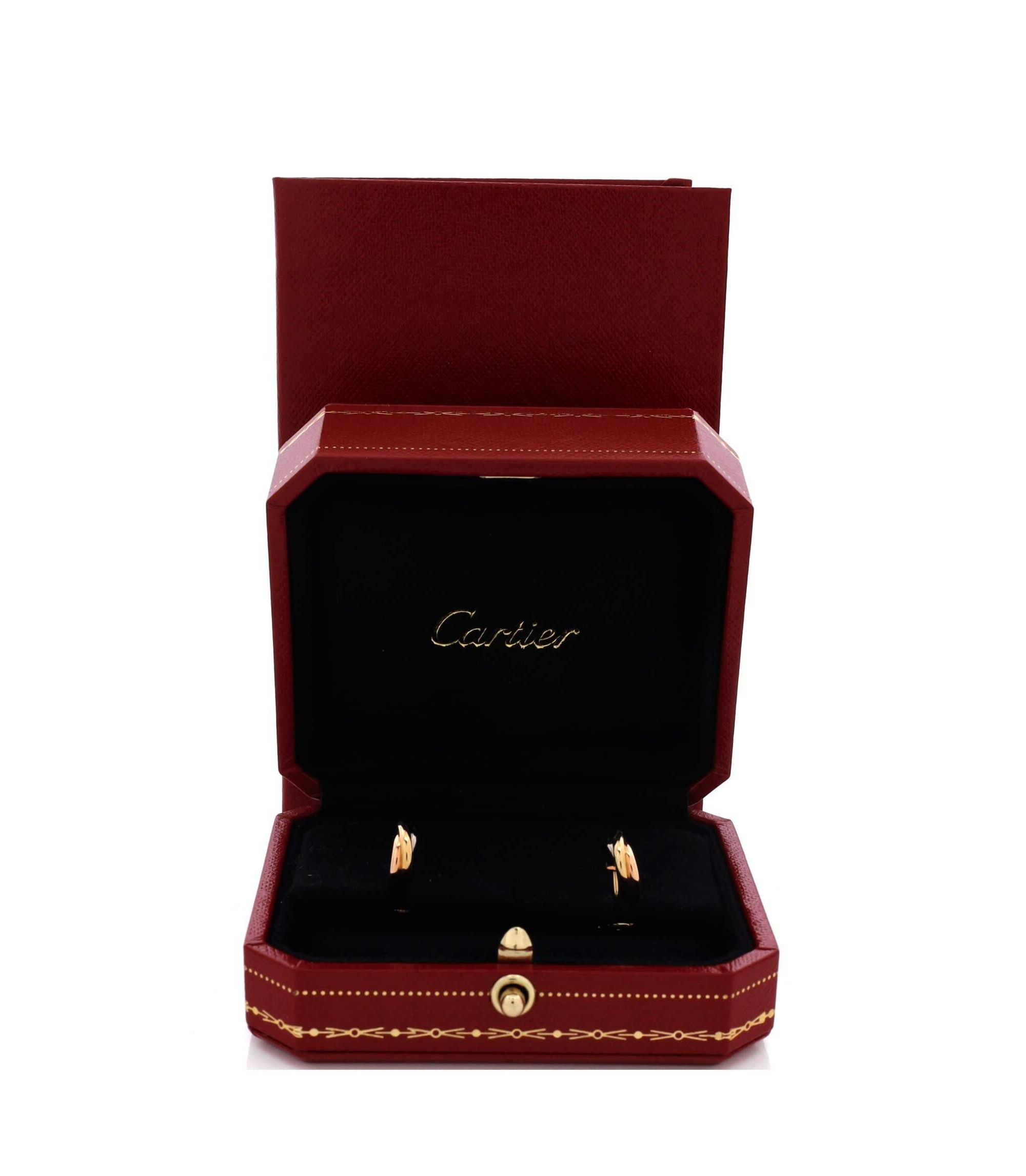 13mm Trinity Hoop Earrings 18K Tricolor — Image 3
