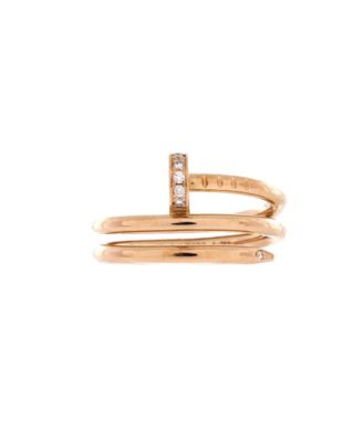  Small Juste un Clou Double Ring 18K Rose Gold and Diamonds
