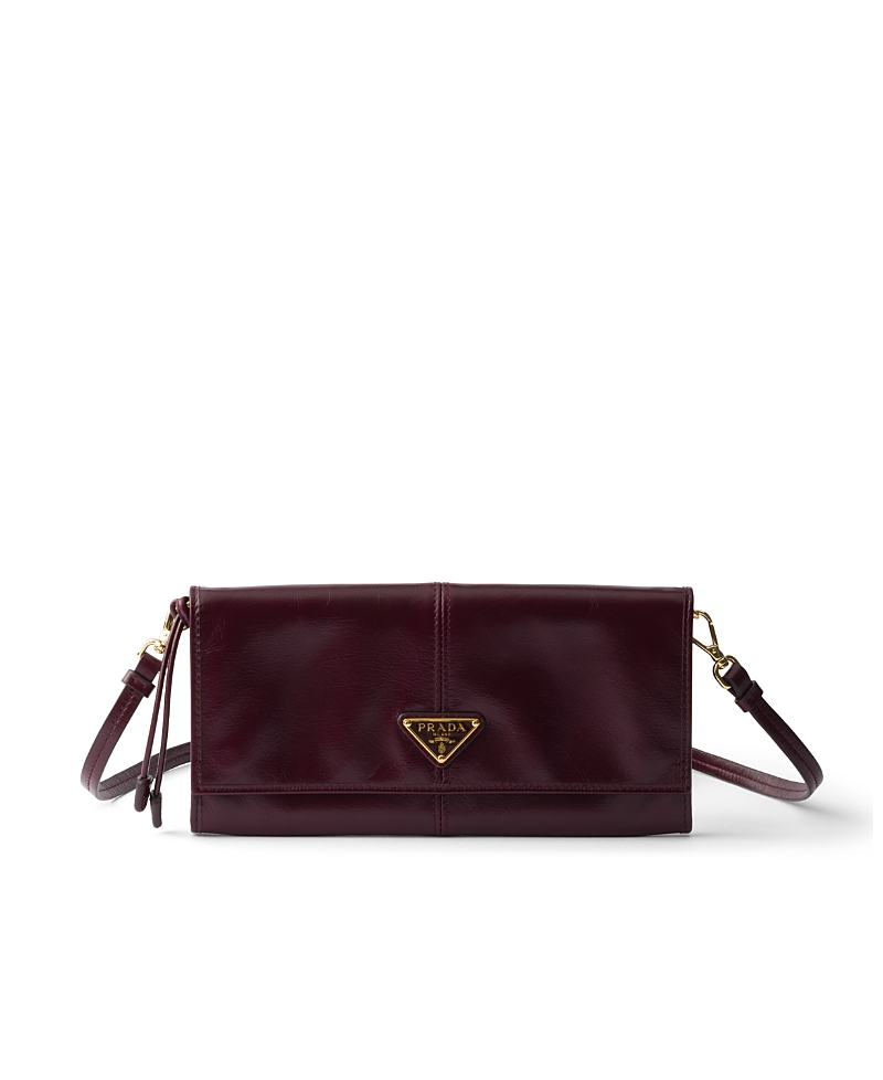 Prada Leather Wallet With Shoulder Strap · OS
