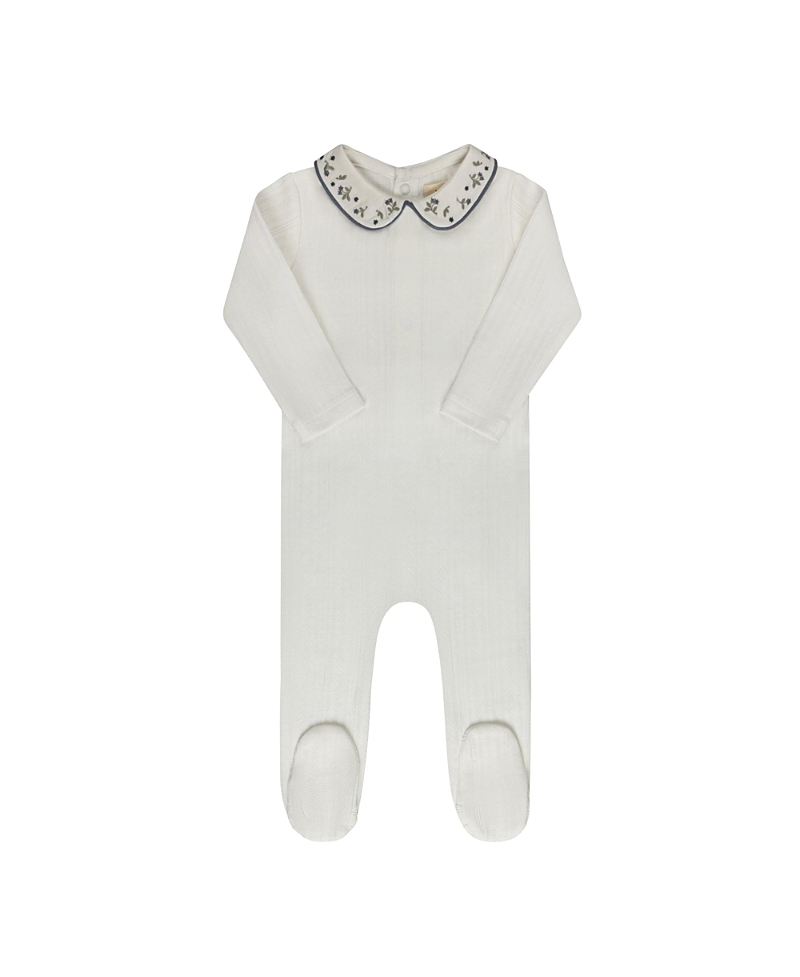 Ely's & Co. Unisex Embroidered Collar Collection Footie - Baby