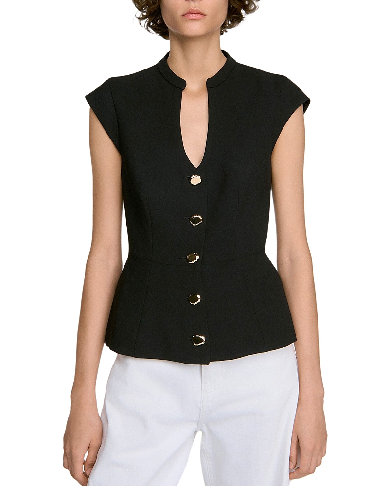 Sandro Britty Peplum Top