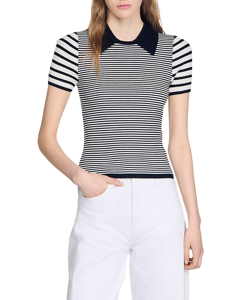 Sandro Ludo Collared Crewneck Sweater