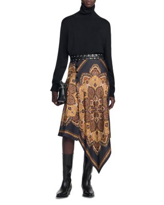 Portobello Asymmetrical Scarf Print Skirt - thumbnail 2