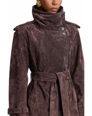 Suede Belted Trench Coat - thumbnail 5