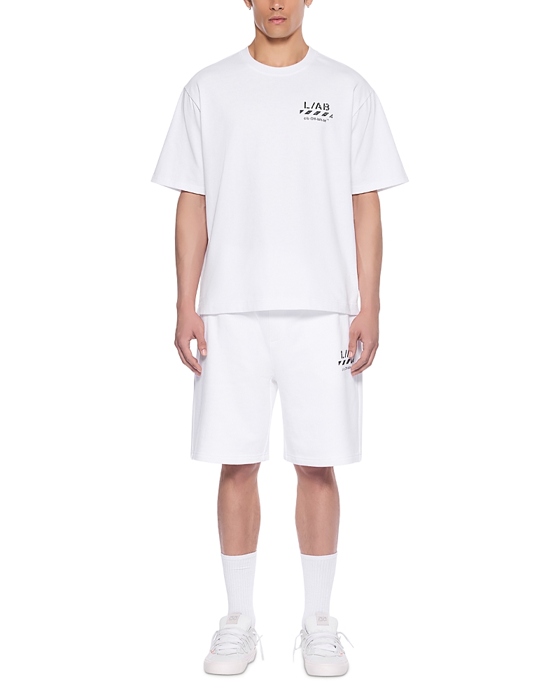 Off-White Cotton Diagonal Graphic Crewneck T-Shirt